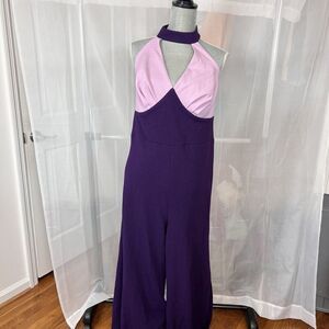 Smak Parlor plus size 2X backless halter jumpsuit wide leg stretch retro hippie